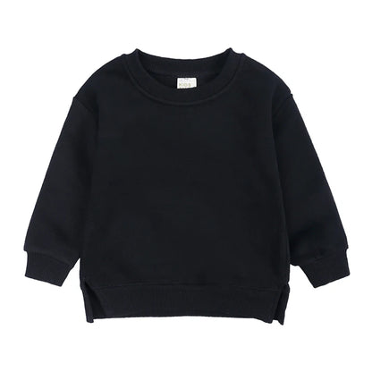 Kids Hooded Sweatshirt Cotton Solid Top for Girls