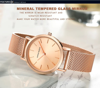 Hannah Martin Women 36mm Rose Gold Quartz Watch