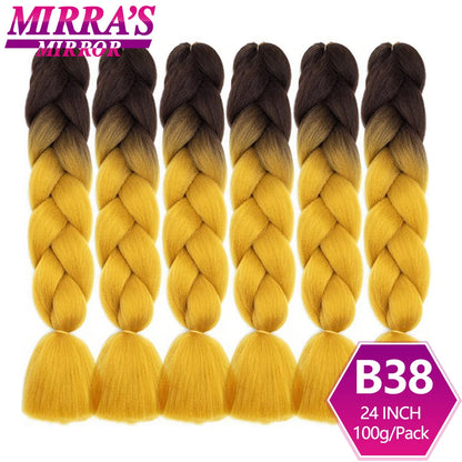 24 Inch Jumbo Braiding Hair Extensions Synthetic Ombre