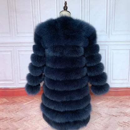4in1 Women Fox Fur Coat Winter Outerwear