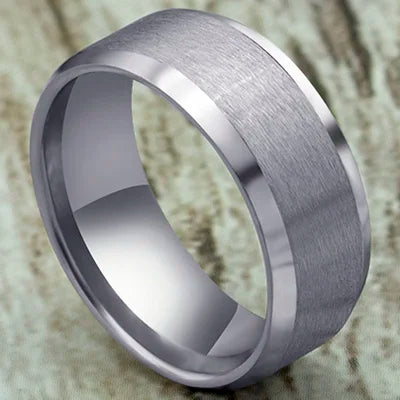 Black Classic Titanium Steel Ring for Men