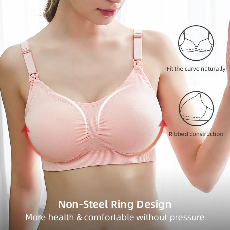 Plus Size Nursing Bra Seamless Breathable Nylon