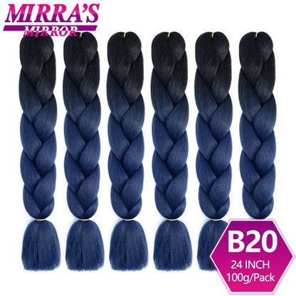 24 Inch Jumbo Braiding Hair Extensions Synthetic Ombre