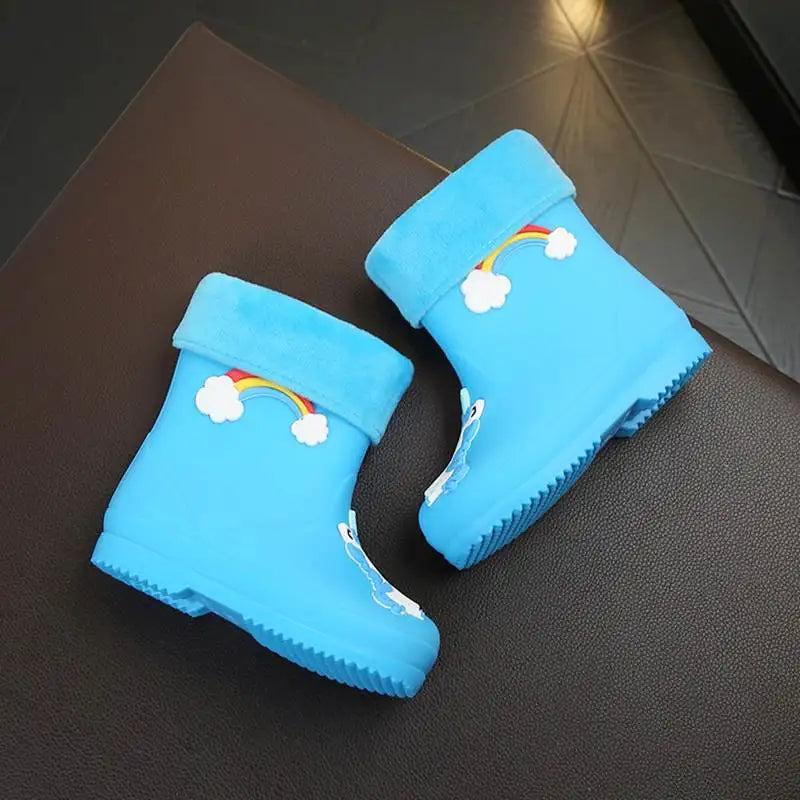 Kids Waterproof PVC Rain Boots with Unicorn Design