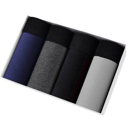 4pcs Cotton Boxer Shorts for Men Soft Underwear Set