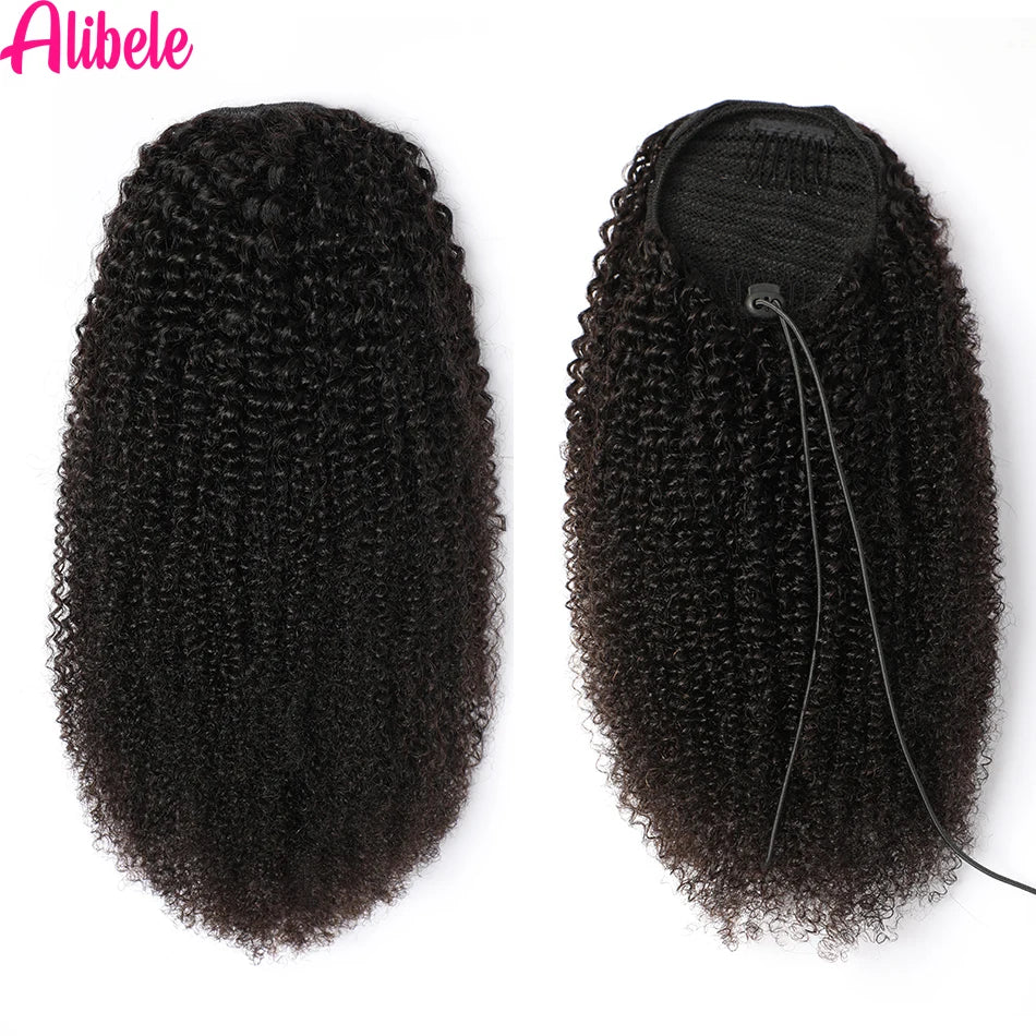 Mongolian Afro Kinky Curly Clip-In Ponytail Extension