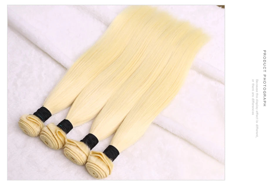 613 Blonde Brazilian Hair Bundles Straight Weave 24-40 Inch