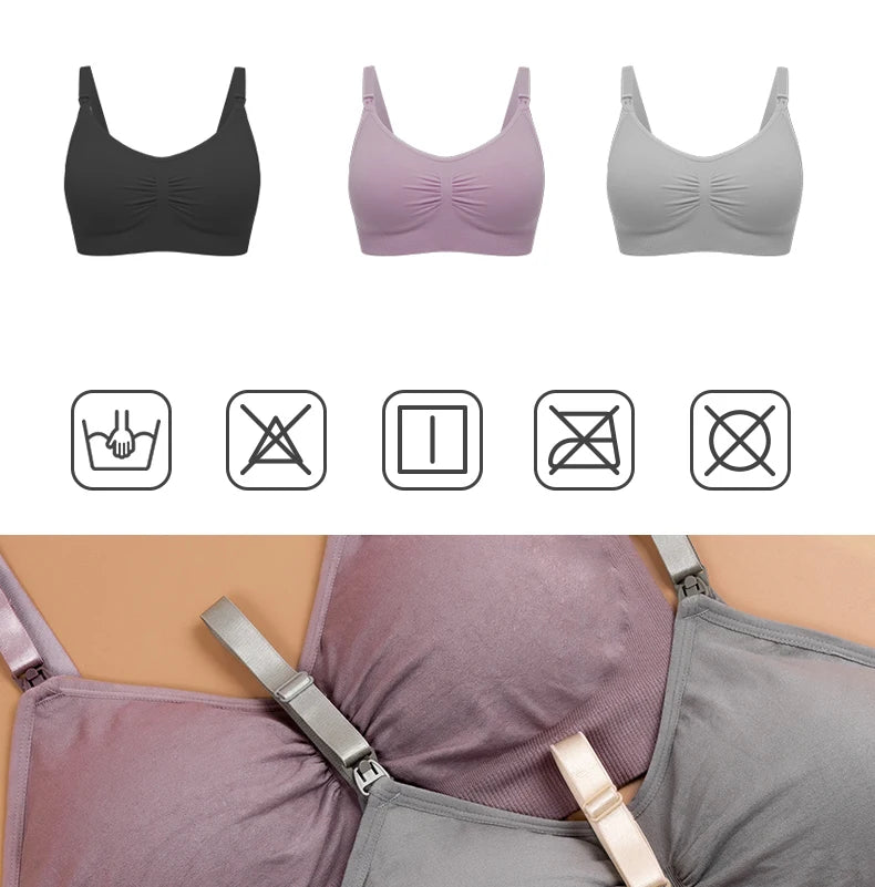 Plus Size Nursing Bra Seamless Breathable Nylon