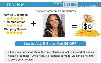 KissHair 2x6 Lace Closure Wig Remy Brazilian Hair