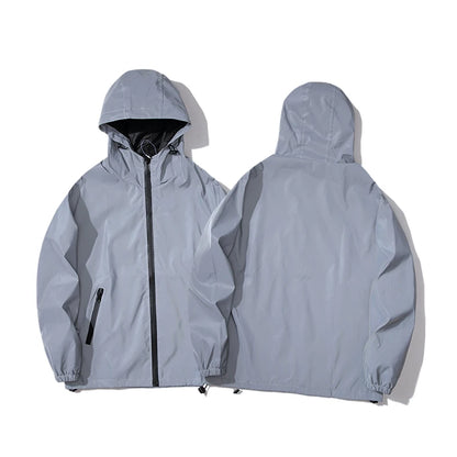 Night Reflective Hooded Windbreaker Jacket Men