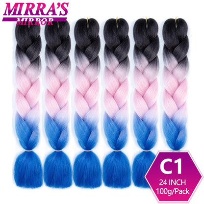 24 Inch Jumbo Braiding Hair Extensions Synthetic Ombre