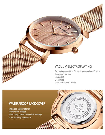 Hannah Martin Women 36mm Rose Gold Quartz Watch