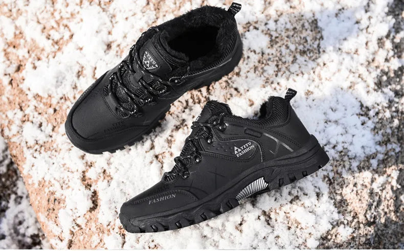 Men's Waterproof Leather Snow Boots Size 39-47