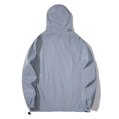 Night Reflective Hooded Windbreaker Jacket Men