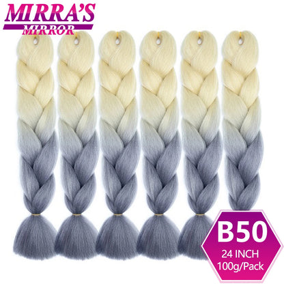 24 Inch Jumbo Braiding Hair Extensions Synthetic Ombre