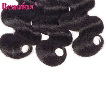 Beaufox Body Wave Brazilian Hair Weave Bundles 8-32 Inch Jet Black