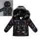 Black Down Winter Parka Jacket for Boys and Girls