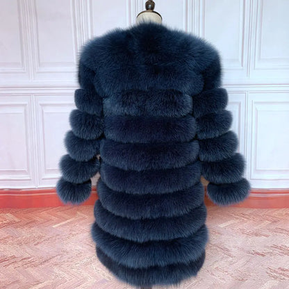 4in1 Women Fox Fur Coat Winter Outerwear