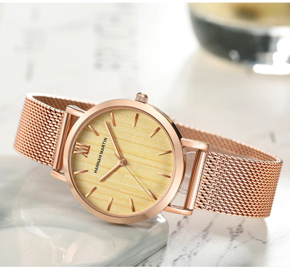 Hannah Martin Women 36mm Rose Gold Quartz Watch