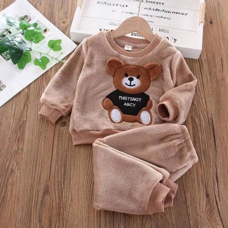 Children's Hooded Fleece Outfit Set for Toddlers
