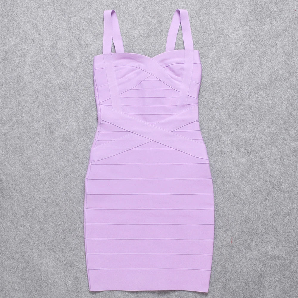 BEAUKEY Blue Mini Bandage Dress for Women XL