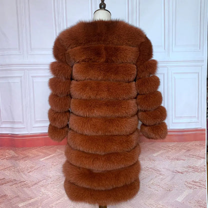 4in1 Women Fox Fur Coat Winter Outerwear