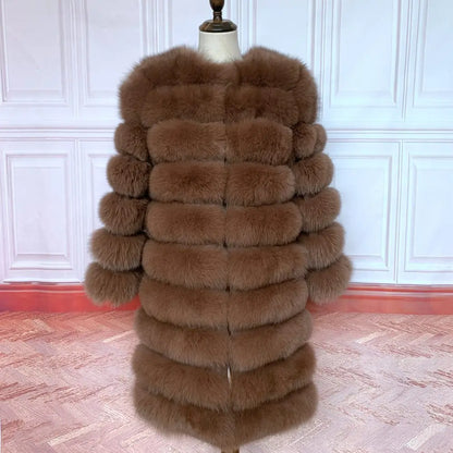 4in1 Women Fox Fur Coat Winter Outerwear