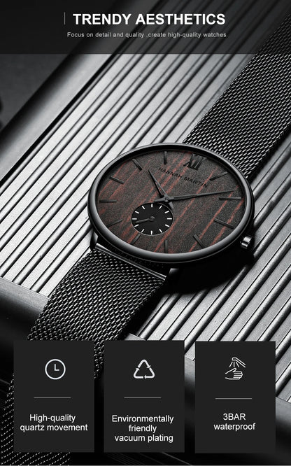Waterproof Stainless Steel Mesh Quartz Men Watch