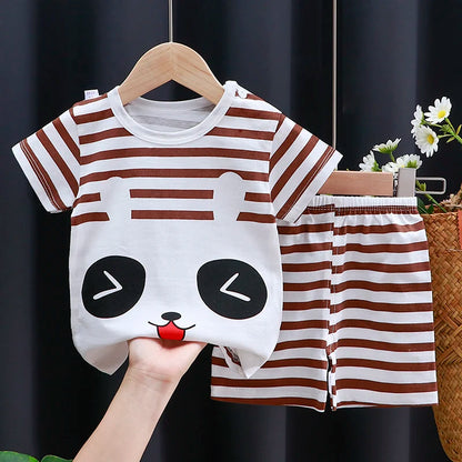Kids Cotton Cartoon T-Shirt and Shorts Set