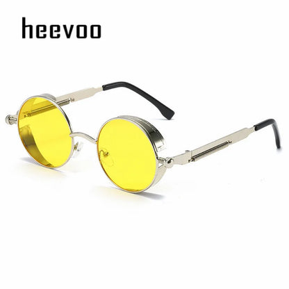 Metal Punk Round Sunglasses for Men and Women