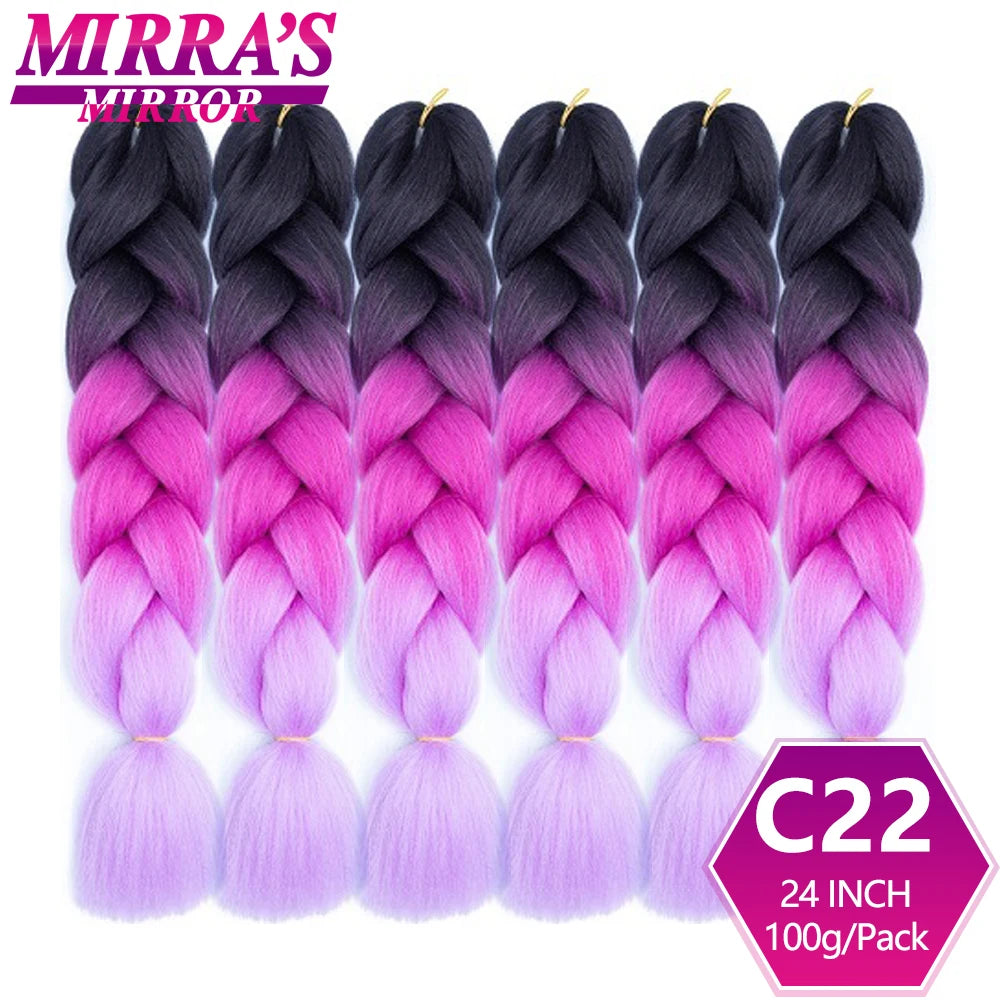 24 Inch Jumbo Braiding Hair Extensions Synthetic Ombre