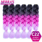 24 Inch Jumbo Braiding Hair Extensions Synthetic Ombre