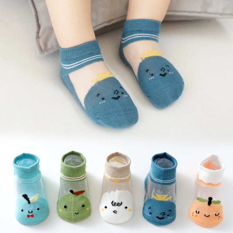 Children's Summer Fishnet Cotton Socks Set