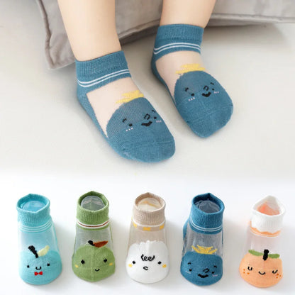Children's Summer Fishnet Cotton Socks Set