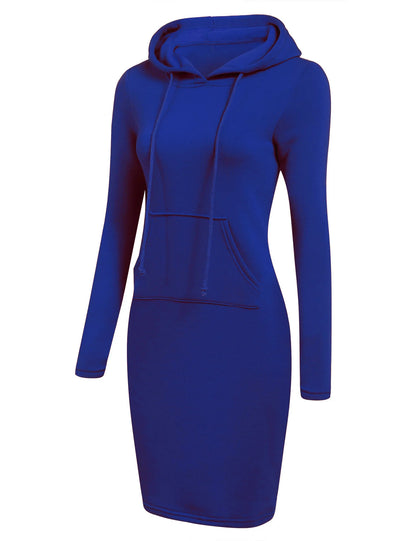 Hooded Sweatshirt Dress for Women in Polyester