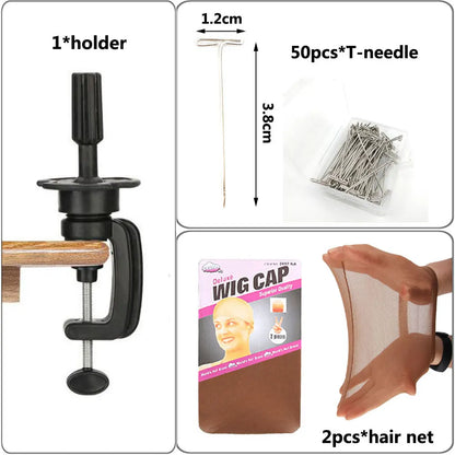 Canvas Wig Head Stand 21-24 Inch for Hairstyling Display