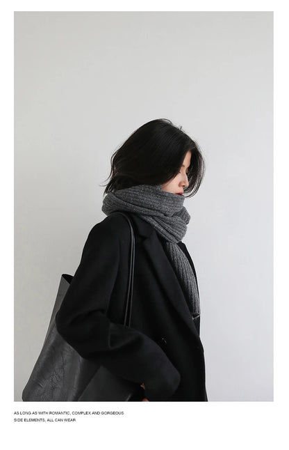 Wool Blend Mid Long Blazer Coat for Women