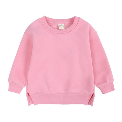 Kids Hooded Sweatshirt Cotton Solid Top for Girls