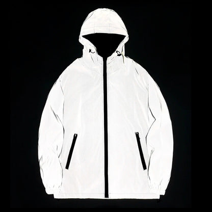 Night Reflective Hooded Windbreaker Jacket for Men