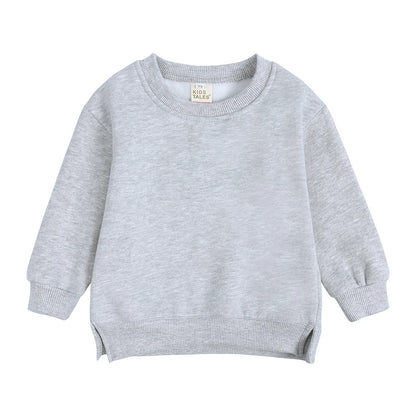 Kids Hooded Sweatshirt Cotton Solid Top for Girls