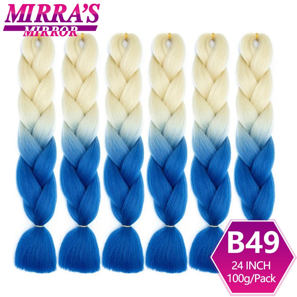 24 Inch Jumbo Braiding Hair Extensions Synthetic Ombre