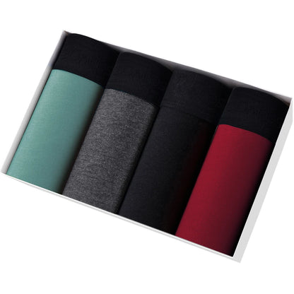 4pcs Cotton Boxer Shorts for Men Soft Underwear Set