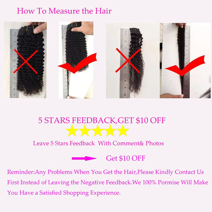 IXTUYLLY 4C Afro Kinky Curly Virgin Brazilian Hair Weft