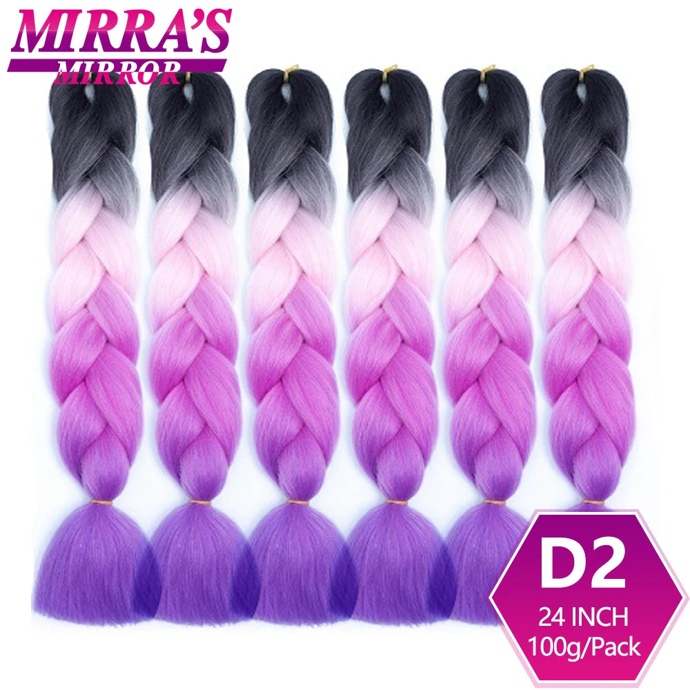 24 Inch Jumbo Braiding Hair Extensions Synthetic Ombre