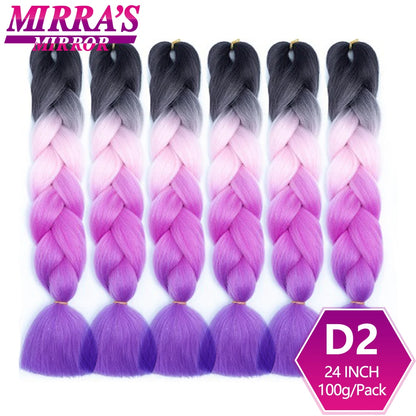 24 Inch Jumbo Braiding Hair Extensions Synthetic Ombre