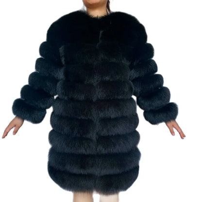 4in1 Women Fox Fur Coat Winter Outerwear