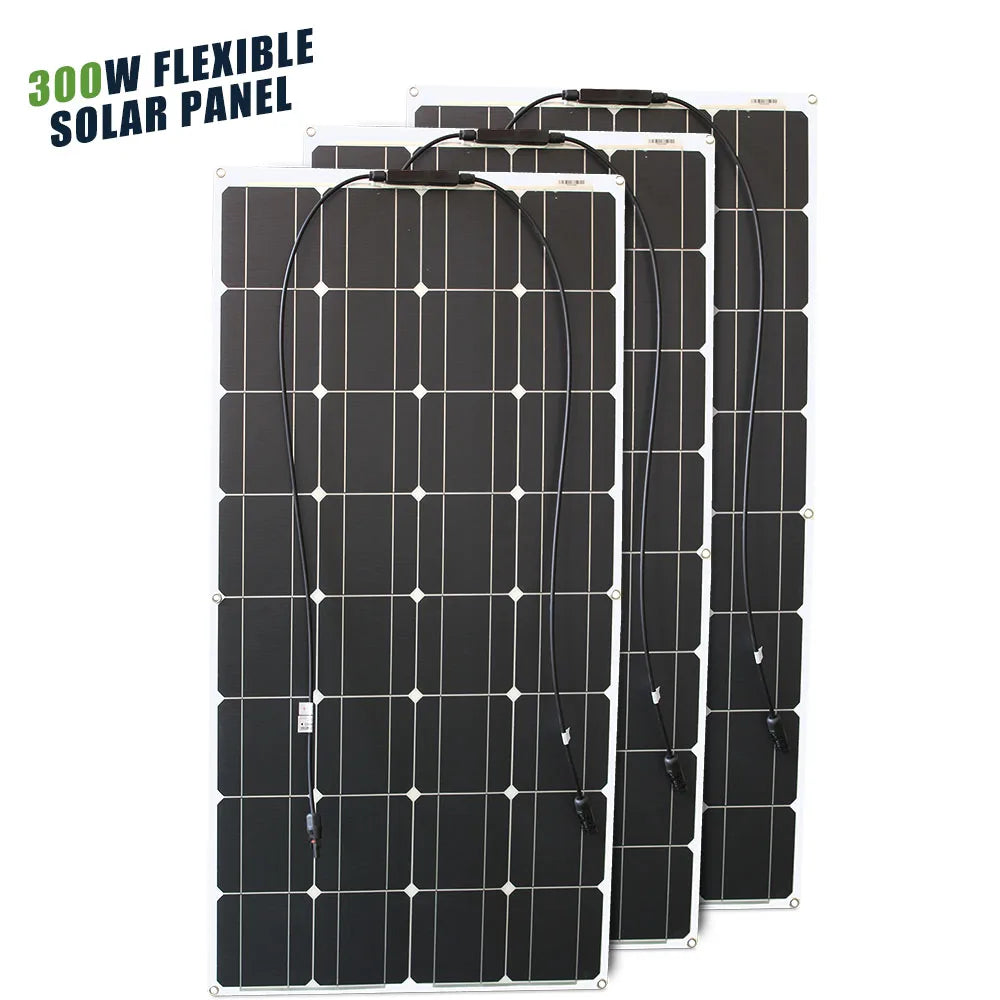 ASUNERGE 12V Flexible Monocrystalline Solar Panel 100W