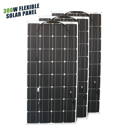 ASUNERGE 12V Flexible Monocrystalline Solar Panel 100W