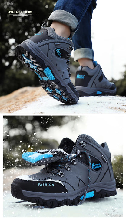 Men's Waterproof Leather Snow Boots Size 39-47