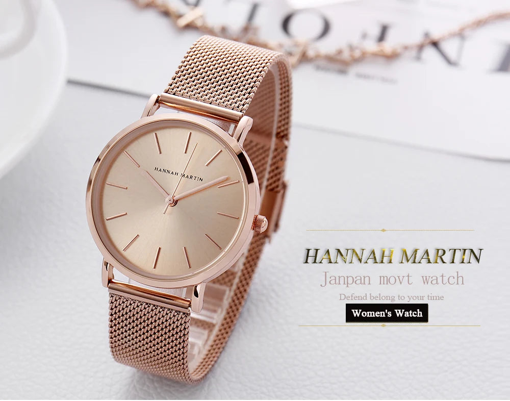 Hannah Martin Women 36mm Rose Gold Quartz Watch